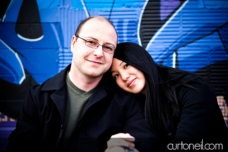 Engagement - A lovely love story and a pop of blue - Mei and Dan