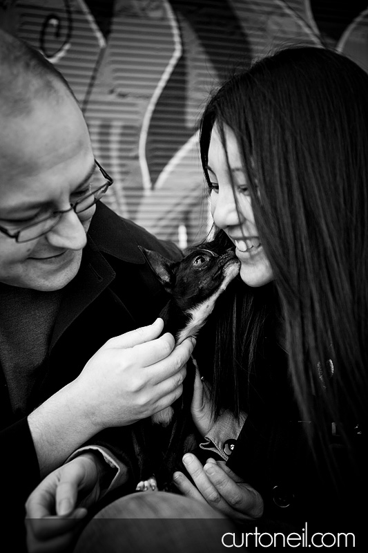 Engagement - puppy kisses of the best kind - Mei and Dan