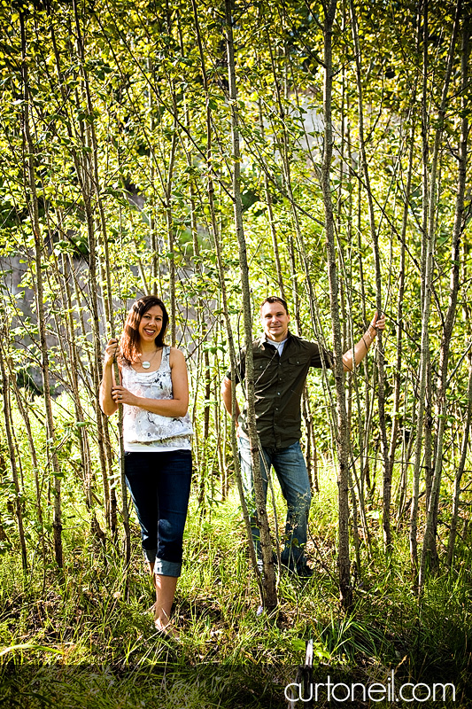 Sault Engagement Photography - Mel and Jim - in the trees
