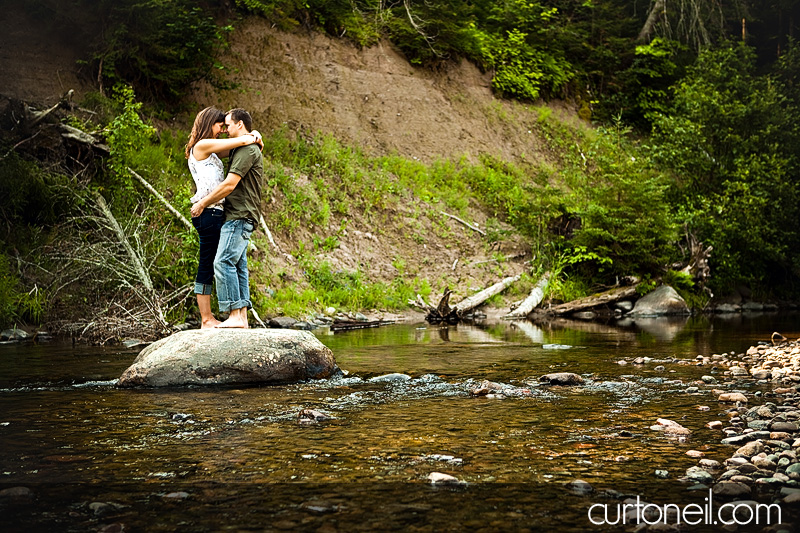 Sault Engagement Photography - Mel and Jim - out on the rock