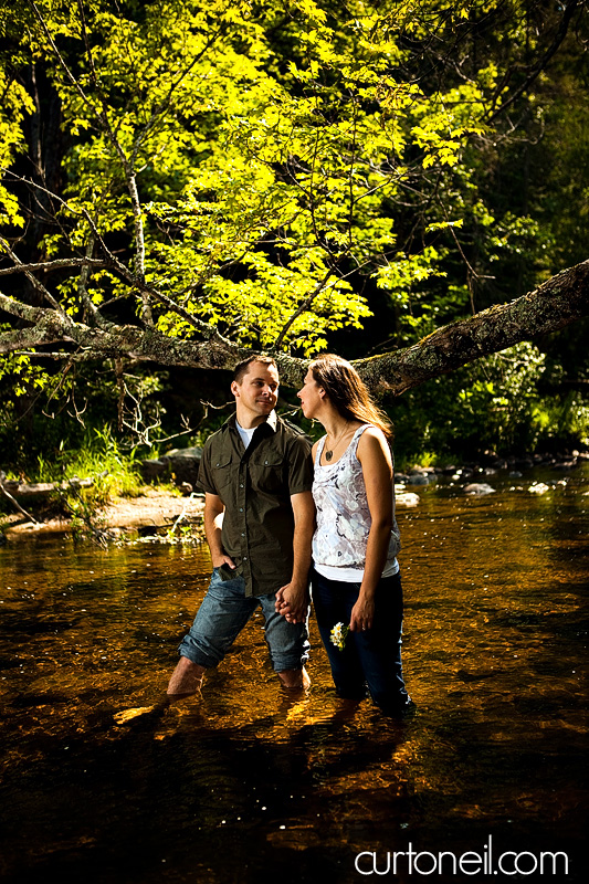 Sault Engagement Photography - Mel and Jim - in the water