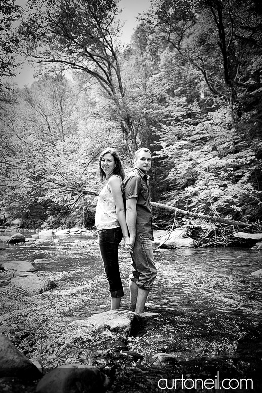 Sault Engagement Photography - Mel and Jim - in the water