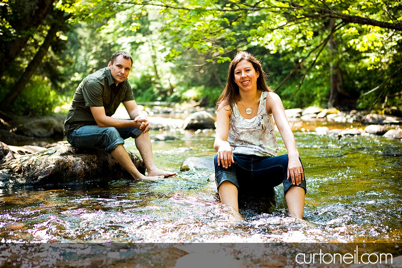 Sault Engagement Photography - Mel and Jim - hands in the water