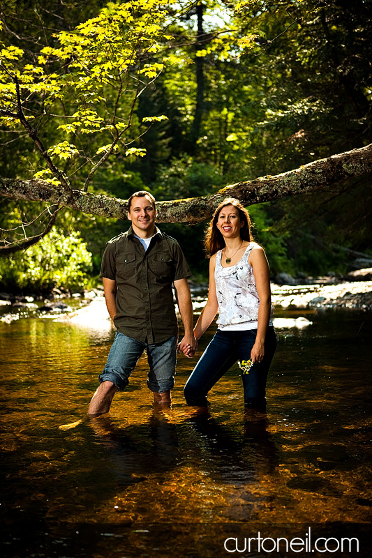 Sault Ste Marie Engagement Shoot - Mel and Jim in the water at Wishart Park - Sneak peek