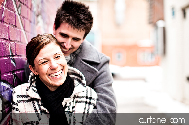 Sault Ste Marie Engagement Photography - Mel and Ryan - Sault Ste Marie Downtown