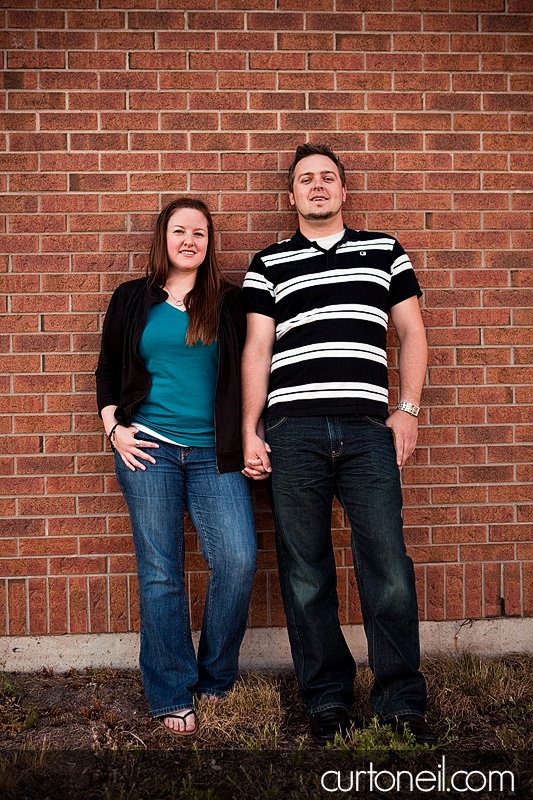 Engagement Shoot - Mel and Tim - against the wall