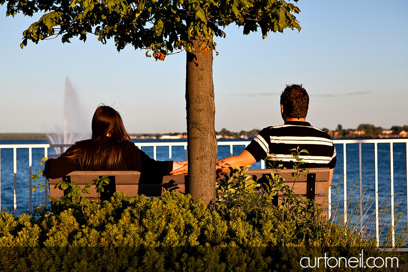 Engagement Shoot - Mel and Tim - park bench
