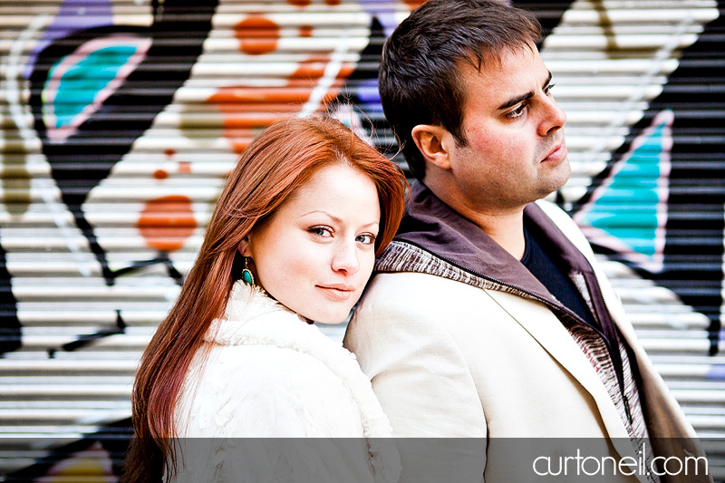 Toronto Engagement Photography - Natasha and Jeff - Distilery District, Kensington Market, Graffiti Alley