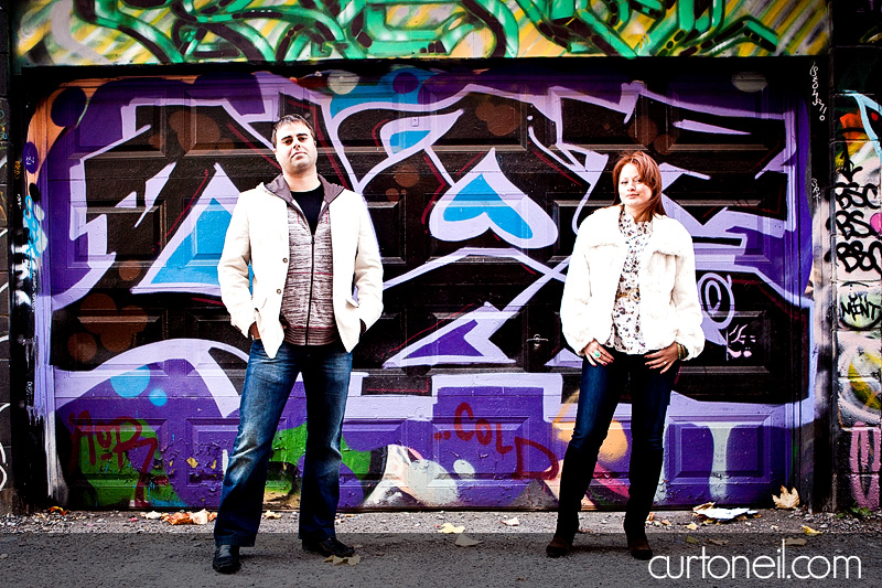 Toronto Engagement Photography - Natasha and Jeff - Distilery District, Kensington Market, Graffiti Alley