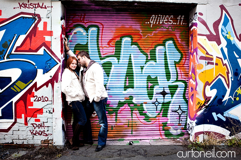 Toronto Engagement Photography - Natasha and Jeff - Distilery District, Kensington Market, Graffiti Alley