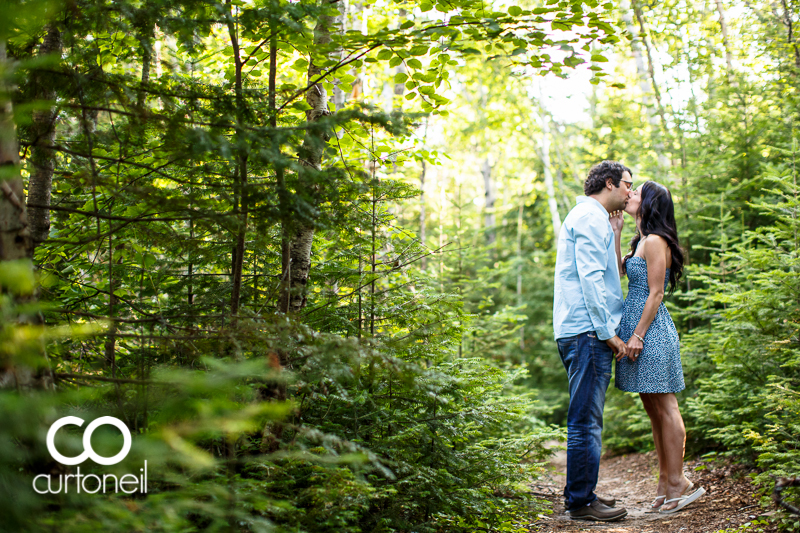 Sault Ste Marie Engagement Photography - Nicole and Johnny - Bathtub Island, Lake Superior, Katherine Cove, sunset, sand, beach, trees