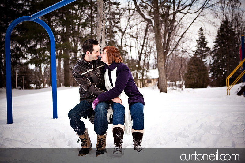 Engagement Shoot - Nikki and Jason on a tire swing