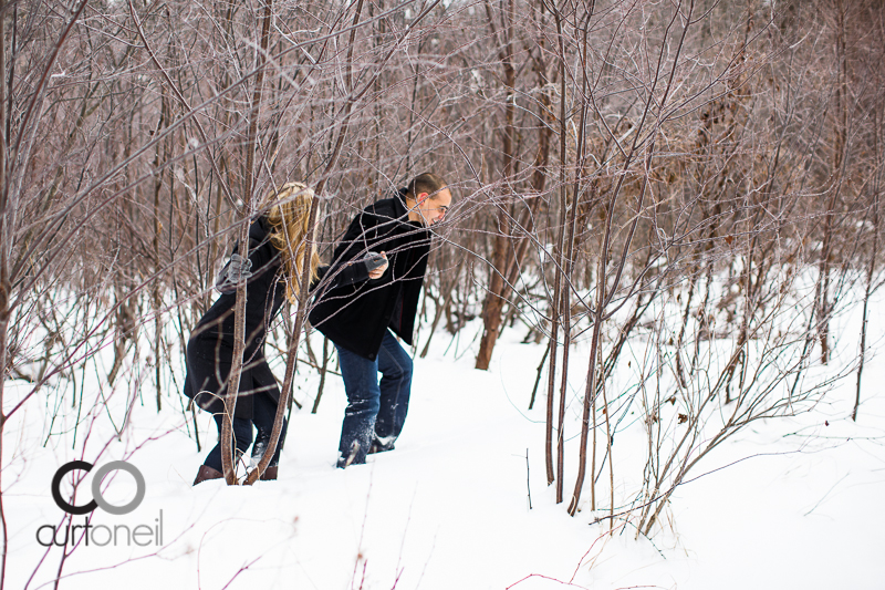 Sault Ste Marie Engagement Photography - Rachel and James - winter, cold, ice