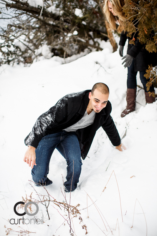 Sault Ste Marie Engagement Photography - Rachel and James - winter, cold, ice