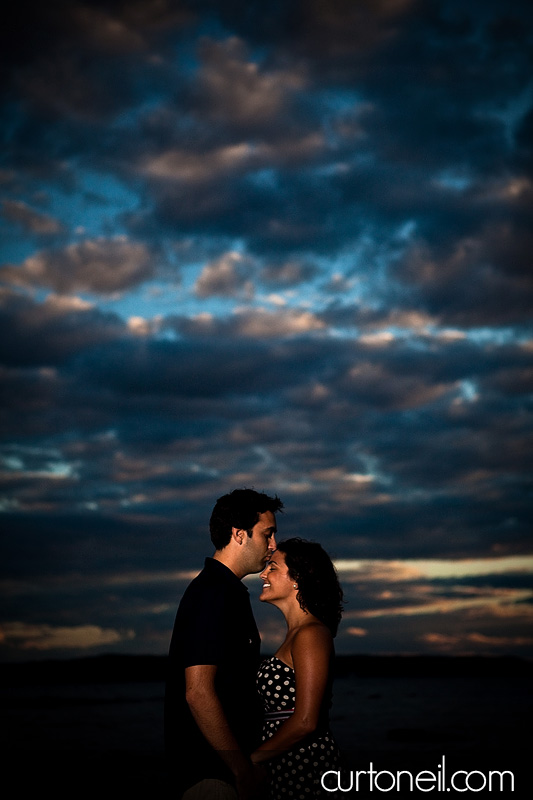 Sault Ste Marie Engagement Photography - Sandy and Skip - Gros cap bluffs on the beach