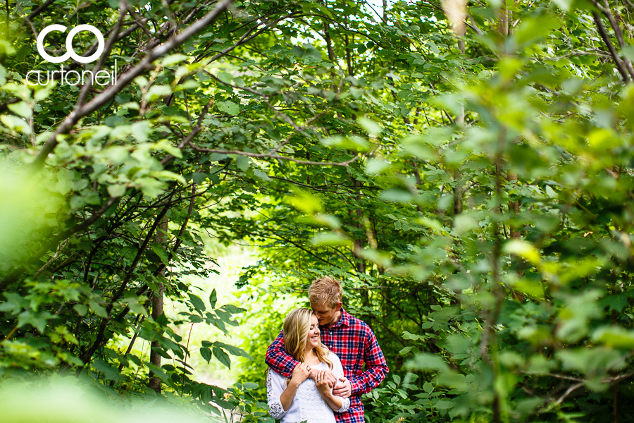 Sault Ste Marie Engagement Session - Shana and Sean - sneak peek, Wishart Park, trees, summer