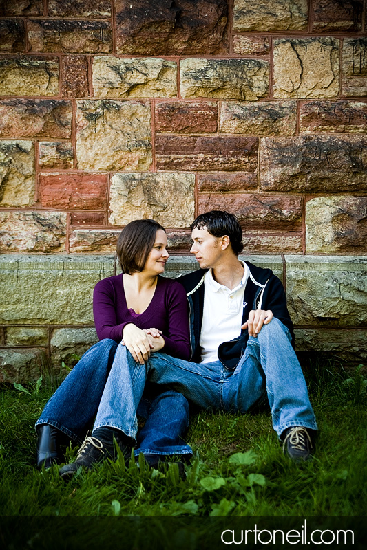Sault Engagement Photography - rock wall