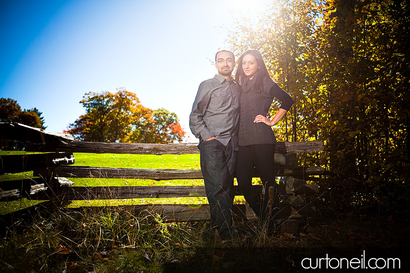 Sault Ste Marie Engagement Photography - Stella and Mike - Crimson Ridge fence