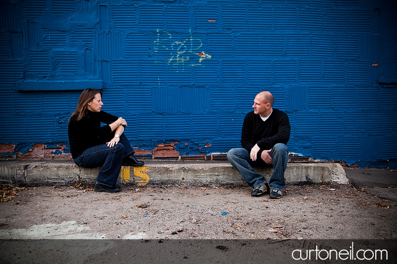 Engagement Shoot - blue wall