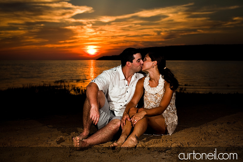 Sault Ste Marie Engagement Photography - Steph and Chris sneak peek, sunset beach