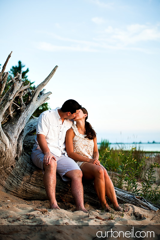 Sault Ste Marie Engagement Photogrpahy - Steph and Chris, beach, sunset