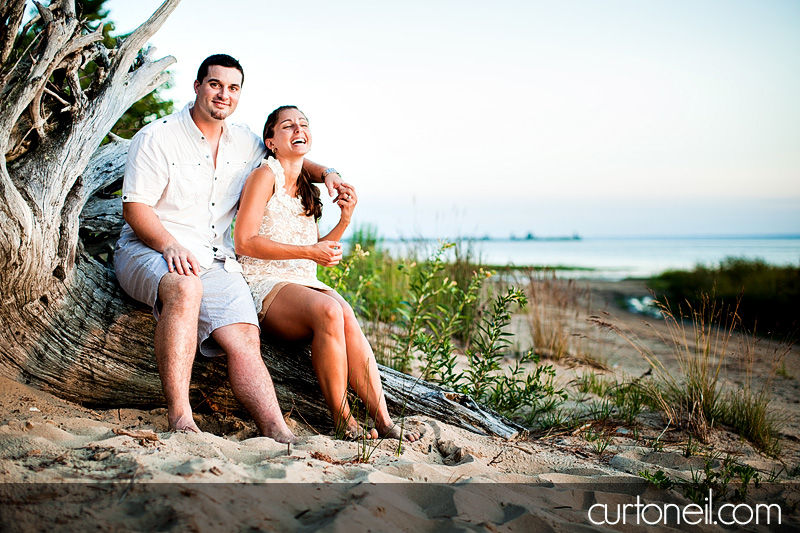 Sault Ste Marie Engagement Photogrpahy - Steph and Chris, beach, sunset