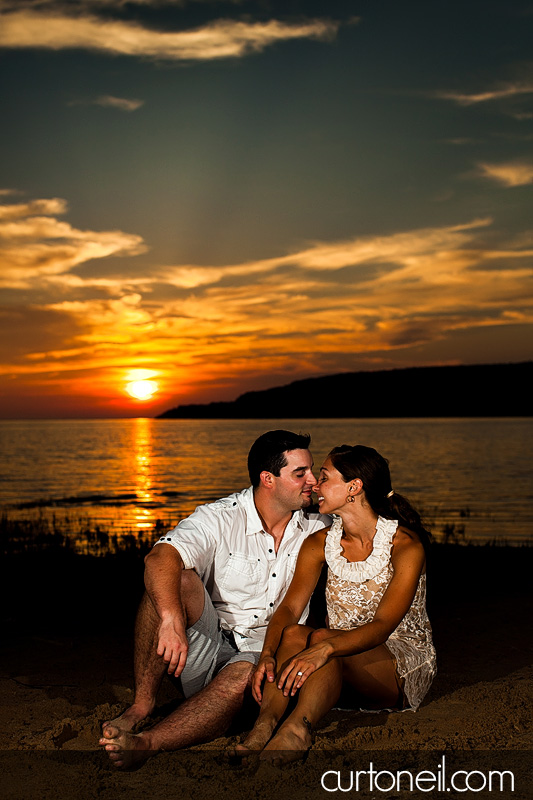 Sault Ste Marie Engagement Photogrpahy - Steph and Chris, beach, sunset