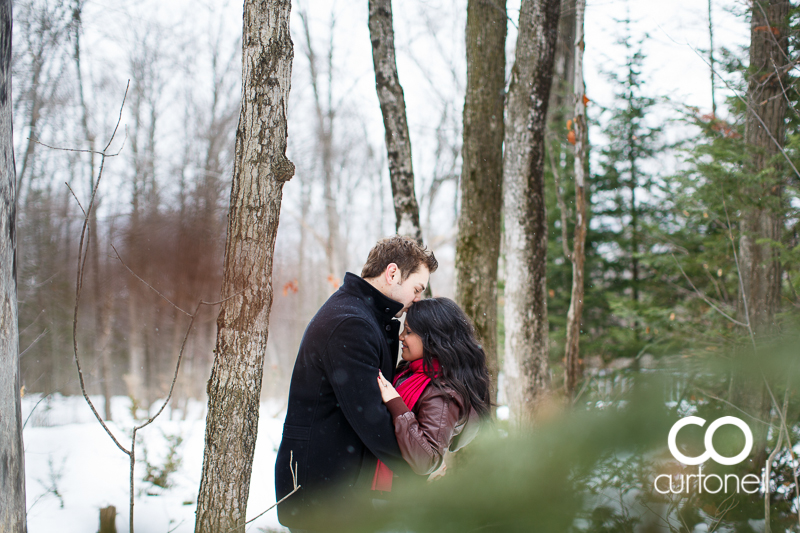 Sault Ste Marie Engagement Photography - Stacey and  Jon - winter, cold, hub trail