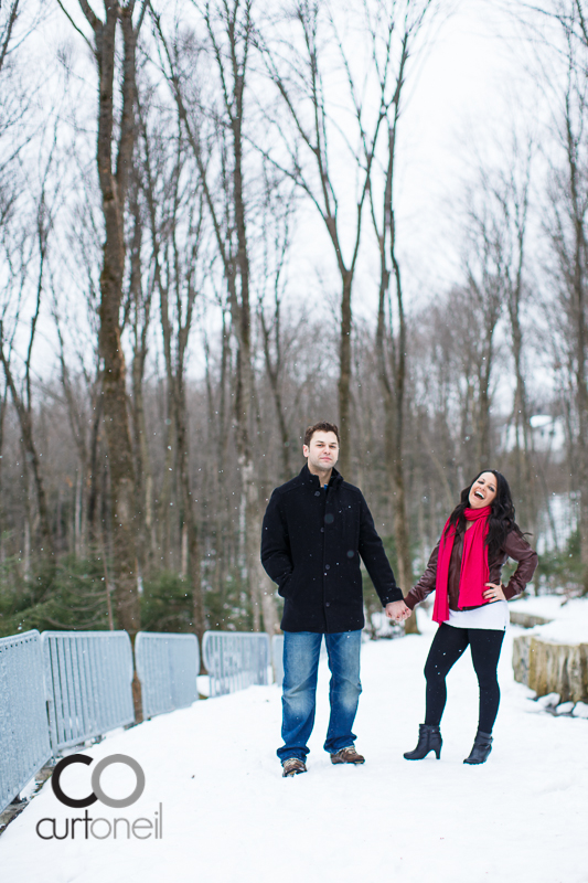 Sault Ste Marie Engagement Photography - Stacey and  Jon - winter, cold, hub trail