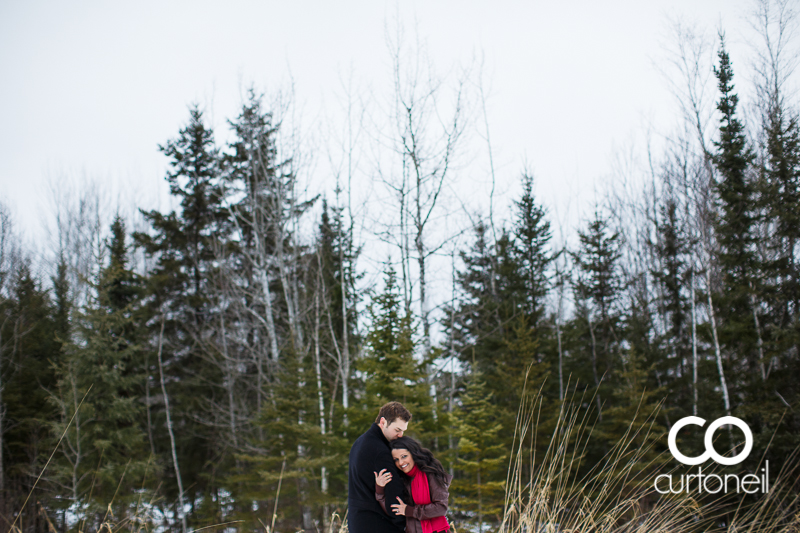 Sault Ste Marie Engagement Photography - Stacey and  Jon - winter, cold, hub trail