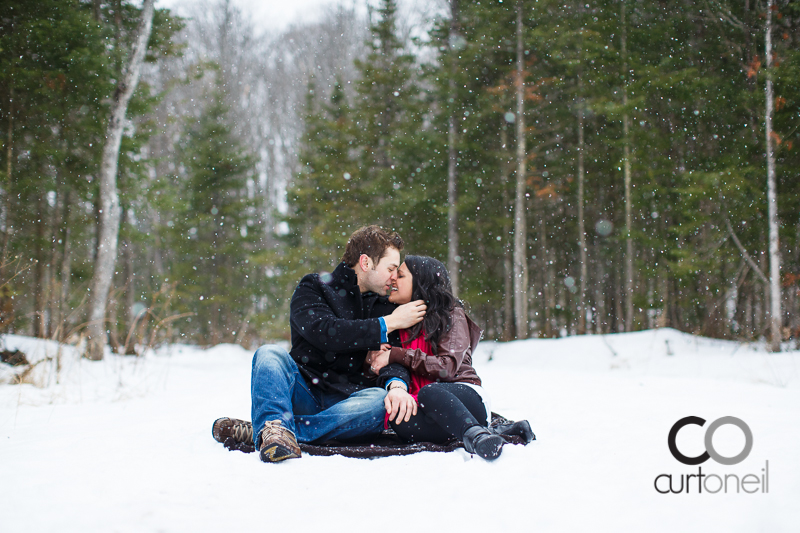 Sault Ste Marie Engagement Photography - Stacey and  Jon - winter, cold, hub trail