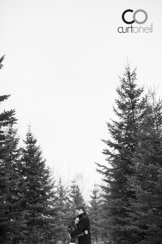 Sault Ste Marie Engagement Photography - Stacey and  Jon - winter, cold, hub trail