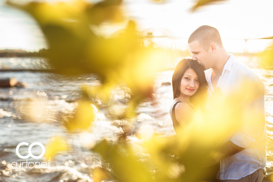 Sault Ste Marie Engagement Photography - Susanna and Josh - sneak peek, fall, Whitefish Island, tree, water