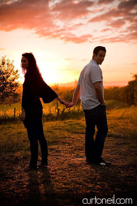 Tuscany Engagement Shoot - Michela and Aaron - sunset at Borgo Iesolana in Bucine Tuscany Italy