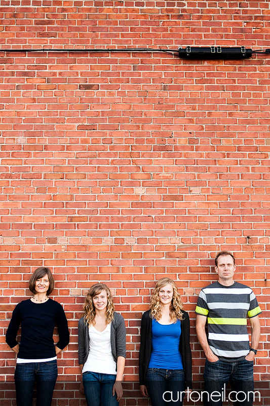 Sault Ste Marie Family Photography - Brain Family - sneak peek with orange brick