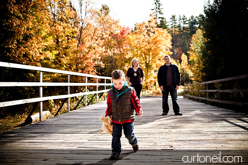 Family Photo Shoot - bridge with boy and parents