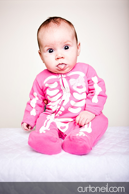 Sault Ste Marie Baby Photographer - Halloween Reese - skeleton