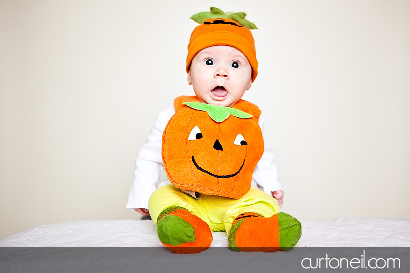 Sault Ste Marie Baby Photographer - Halloween Reese - pumpkin