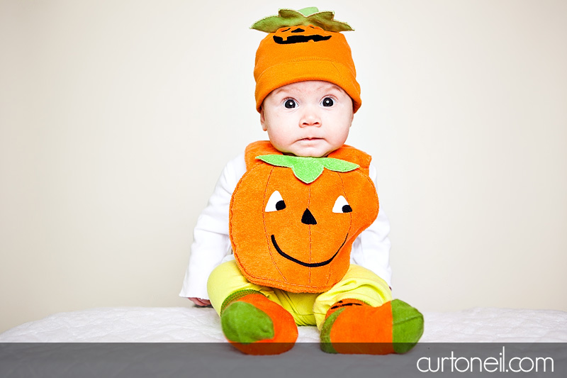 Sault Ste Marie Baby Photographer - Halloween Reese - pumpkin