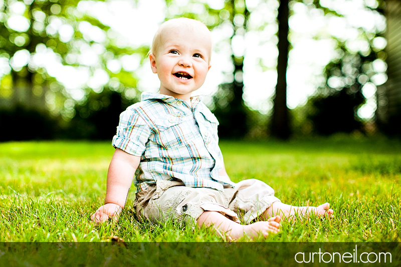 Sault Ste Marie Baby Photography - Gavin sneak peek in his backyard