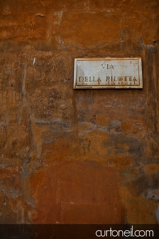road sign in Rome, Italy