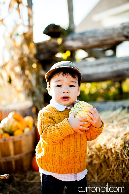 Sault Ste Marie Family Photography - Ashli and Binson - mom and son, farm, fall, gourd, pumpkin