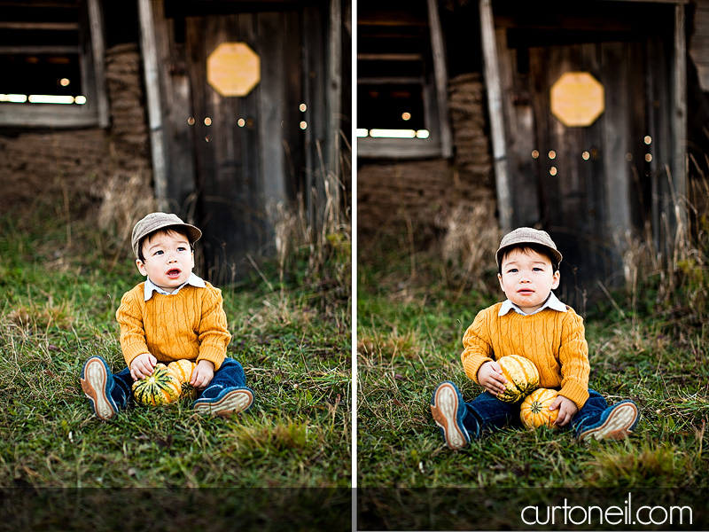 Sault Ste Marie Family Photography - Ashli and Binson - mom and son, farm, fall, gourd, pumpkin