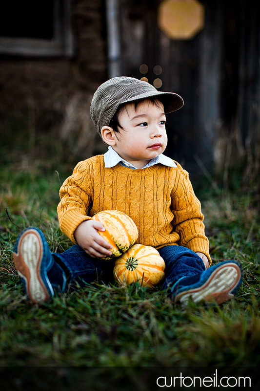 Sault Ste Marie Family Photography - Ashli and Binson - mom and son, farm, fall, gourd, pumpkin