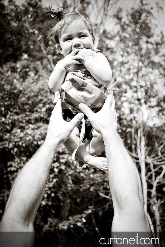Macy at 9 months - baby photography - in the air
