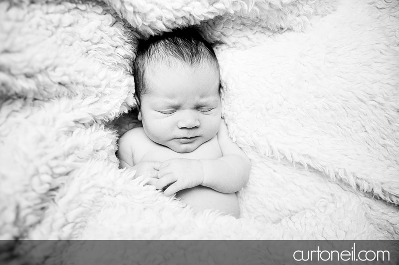 Sault Ste Marie Newborn Photography - Introducing Reese Penelope - newborn, football, baby