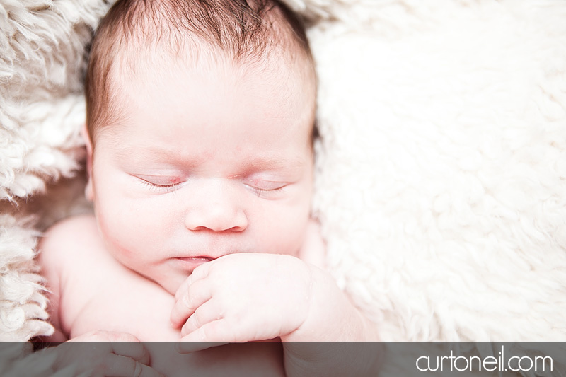 Sault Ste Marie Newborn Photography - Introducing Reese Penelope - newborn, football, baby