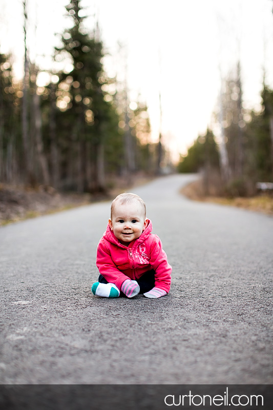 Sault Ste Marie Baby Photographer - Reese on the hub trail