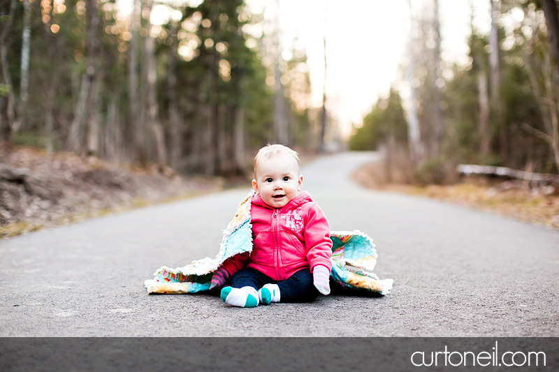 Sault Ste Marie Baby Photographer - Reese on the hub trail