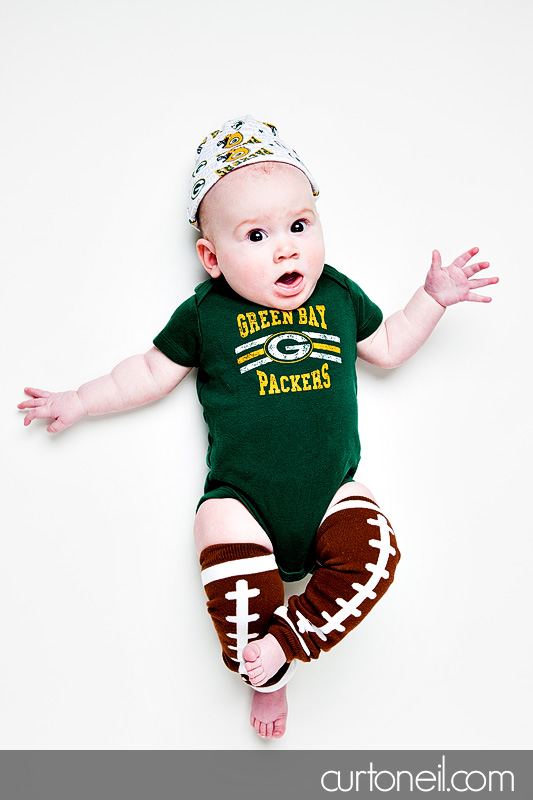 Sault Ste Marie Baby Photographer - Reese in her Packers gear